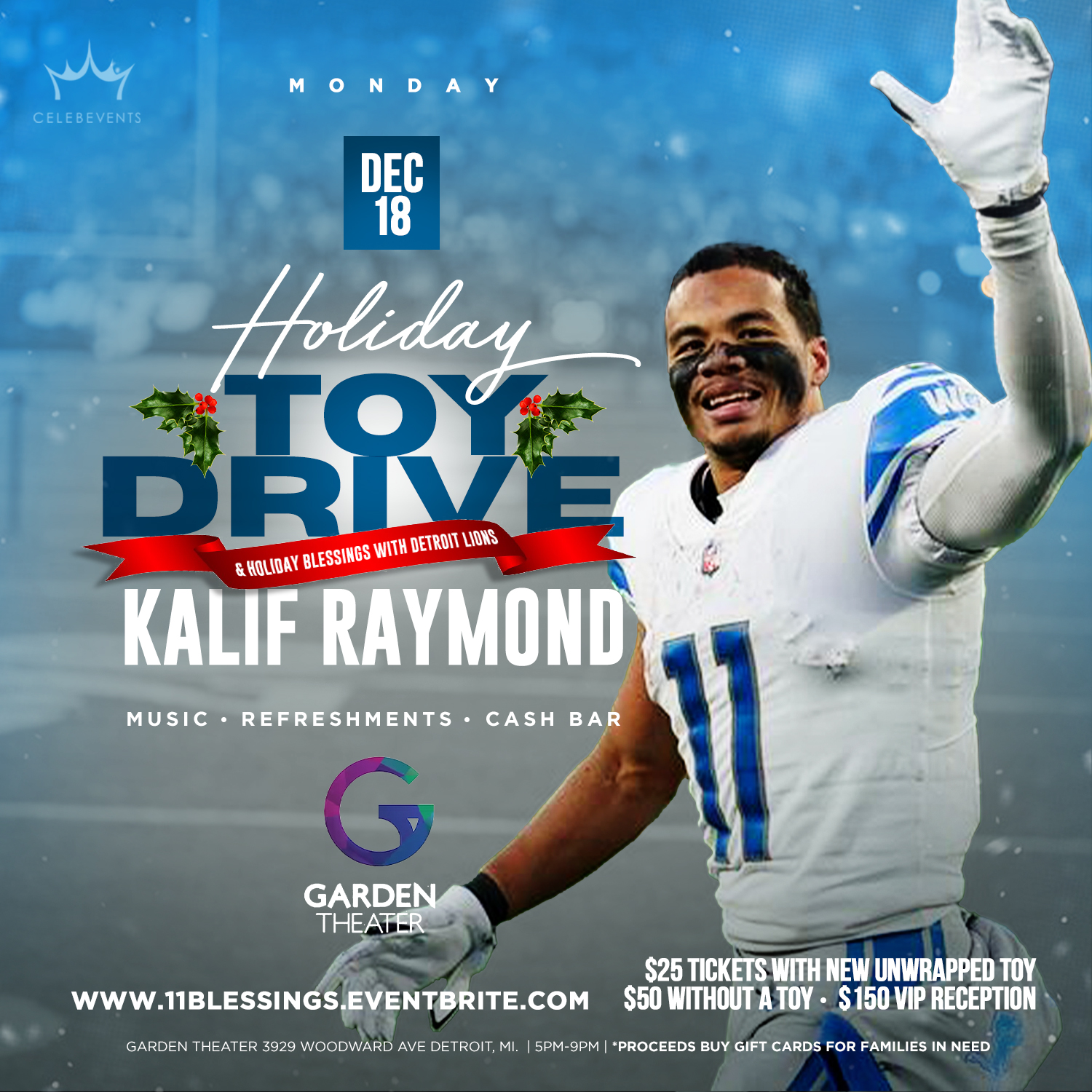 Detroit Lions Wide Receive Kalif Raymond's Toy Drive