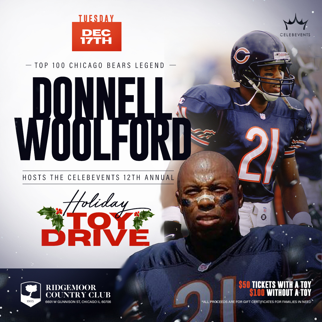 ALL Pro 1st Round Top 100 Bears Veteran Toy Drive